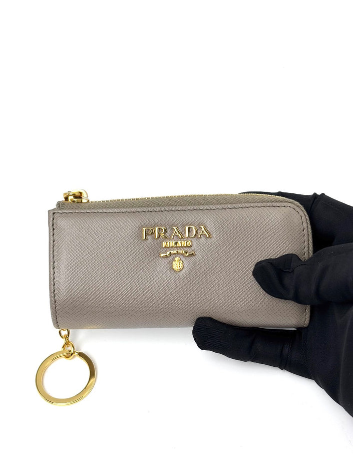 Brand New. Prada Zip Wallet Gray|7210