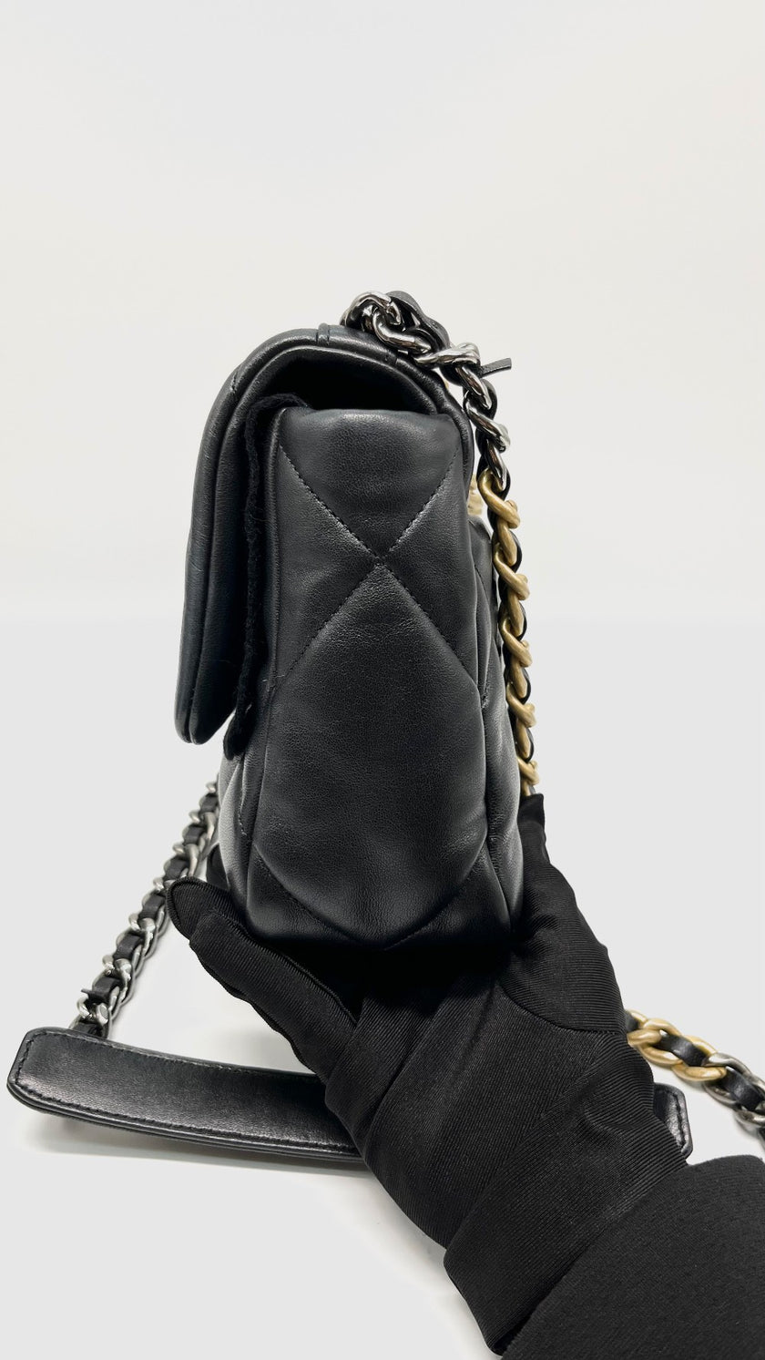 [SALE] Brand New. Chanel C19 Flap Small Black Lambskin SHW/GHW. J7P5JPKG|10333