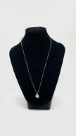 Brand New. HK Setting Small Heart w/ dias Necklace 15-16'' 0.09 CT 14K WG|13508