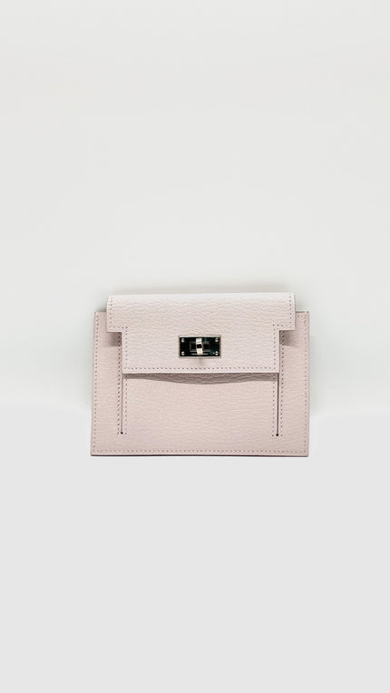 Brand New. Hermes Kelly Pocket Wallet Mauve Pale Epsom PHW. DMZ009CS|9951