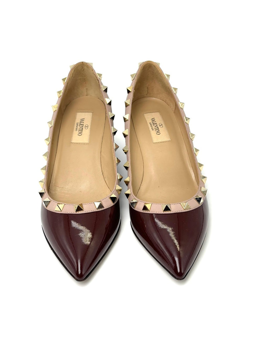 Preowned. Valentino Wedge Maroon. 36.5|6430