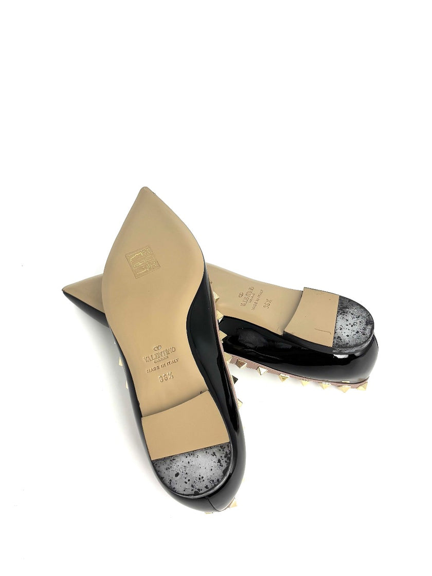 Preowned. Valentino Flats Black. 36.5|8414