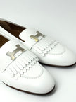 Brand New. Hermes Royal Loafers Blanc PHW. 38.5|7354