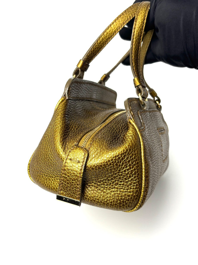 Preowned. Tods Mini Bowler Gold|9473