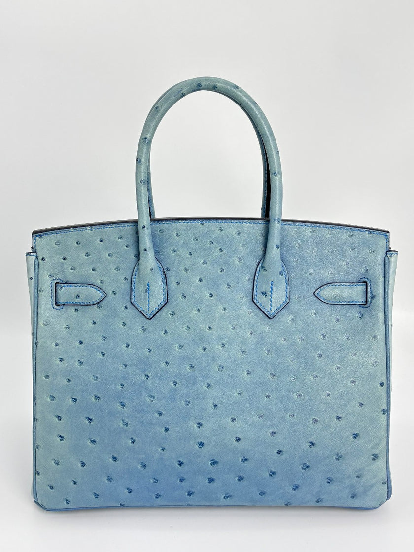 Preowned. Hermes Birkin 30 Ostrich Blue Paradis. DSA963NB|3439