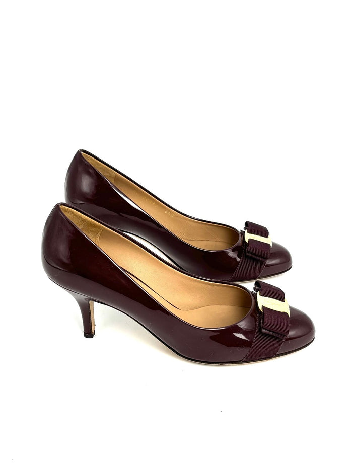 Preowned. Ferragamo Low Heel Bordeaux. 36.5|12566