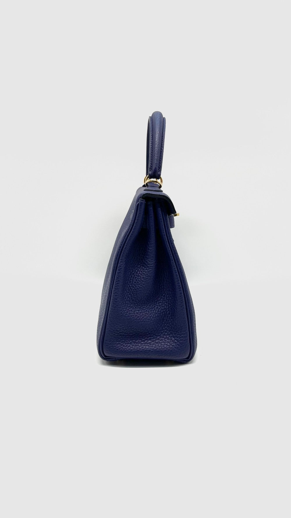 Preowned. Hermes Kelly 25 Blue Encre Togo GHW. CHT774CI|14149