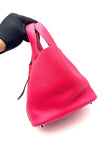 Preowned. Hermes Picotin 18 Rose Mexico Clemence PHW. ABY004AN|17274