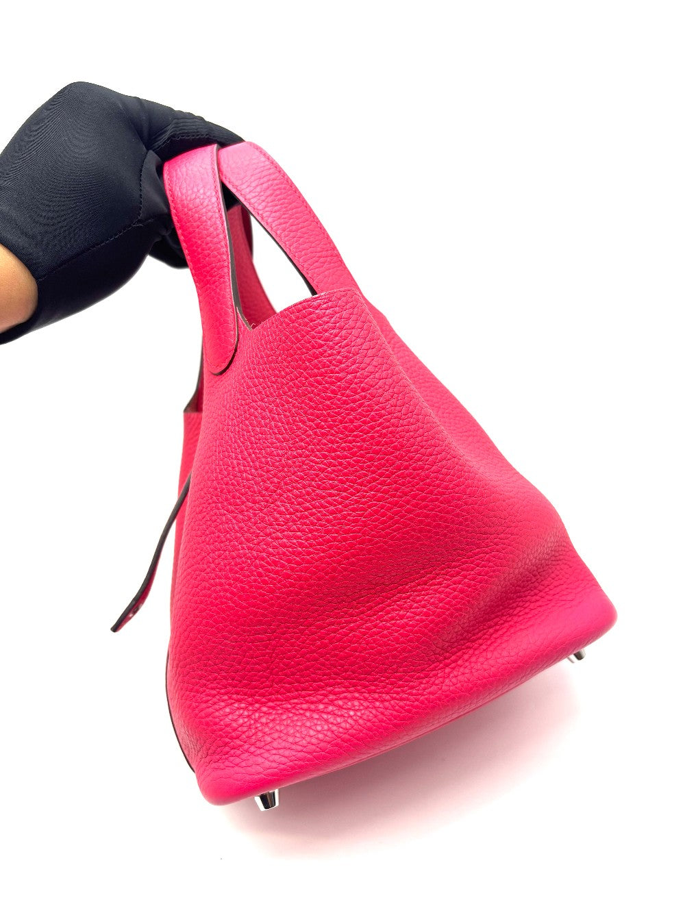 Preowned. Hermes Picotin 18 Rose Mexico Clemence PHW. ABY004AN|17274