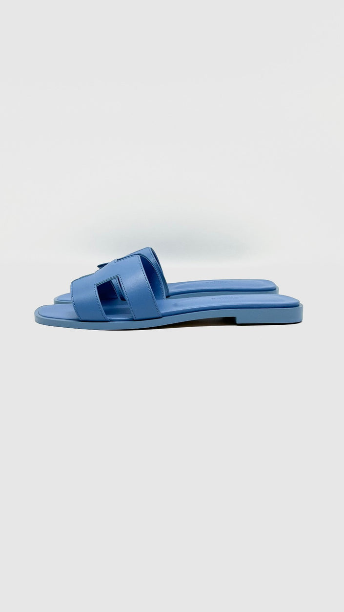 Brand New. Hermes Oran Sandals Blue. 36.5|11604