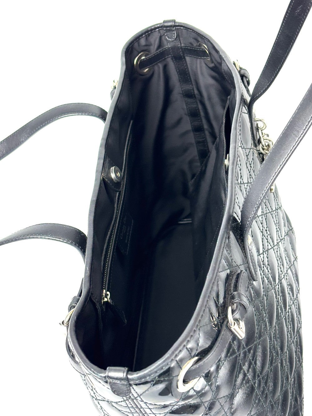 [SALE] Preowned. Dior Panarea Cannage Tote Patent SHW. 01BO0190|11182