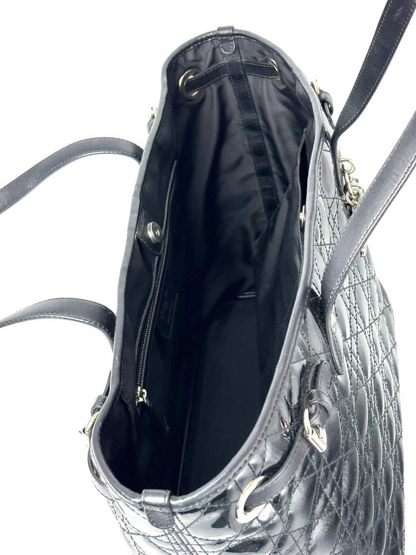 [SALE] Preowned. Dior Panarea Cannage Tote Patent SHW. 01BO0190|11182