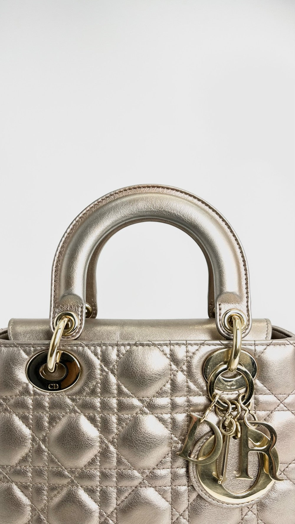 Preowned. Lady Dior Small Bronze GHW|4387