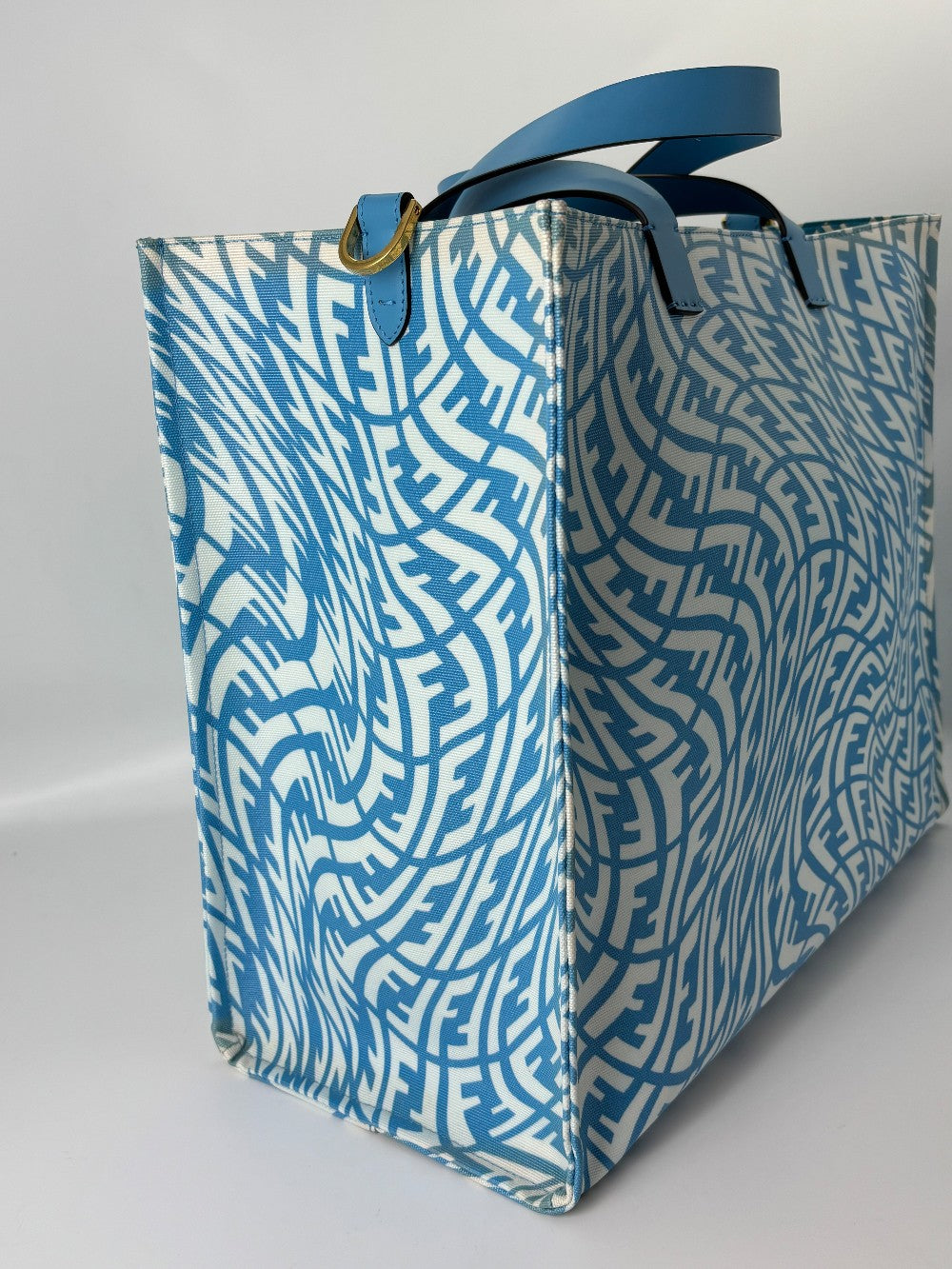 Preowned. Fendi Shopping Tote Blue|6237