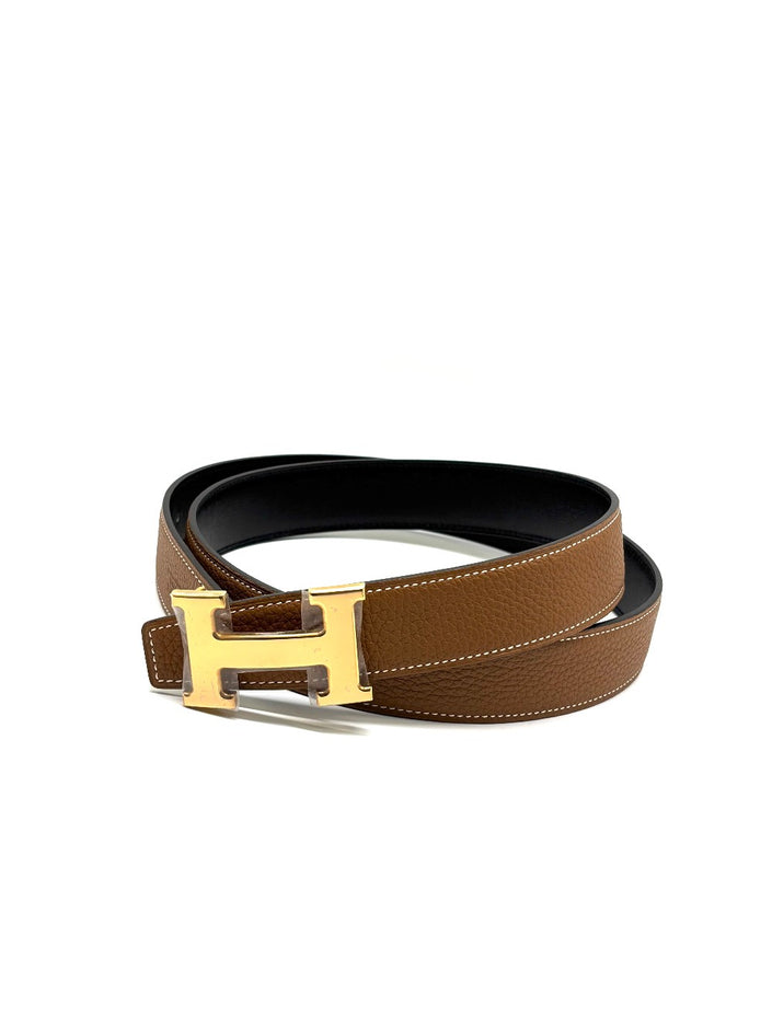 Brand New. Hermes Belt Gold/Black RGHW 95. UID020CF|8923