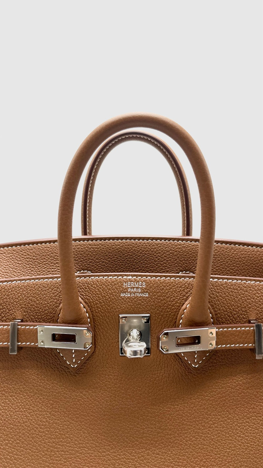 Brand New. Hermes Birkin 25 Gold Togo PHW. GTI969AZ|16643