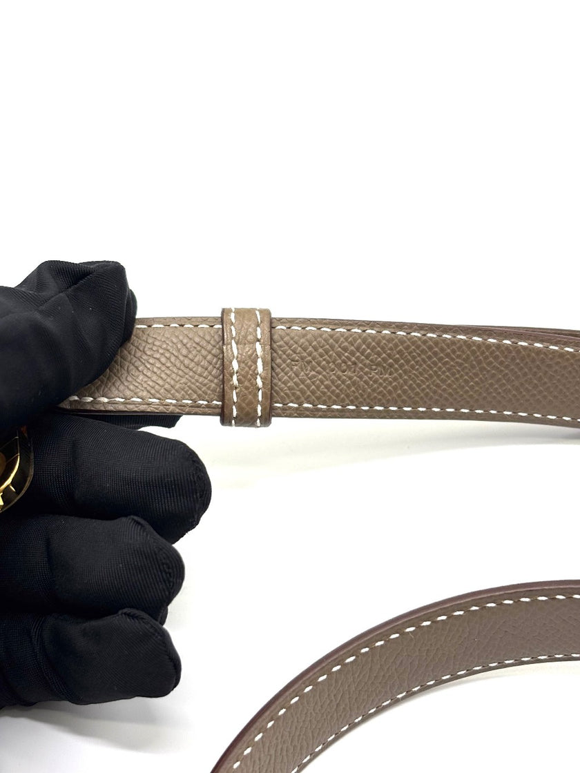 Brand New. Hermes Bandouliere A-Strap Etoupe GHW. KFM001PM|8913