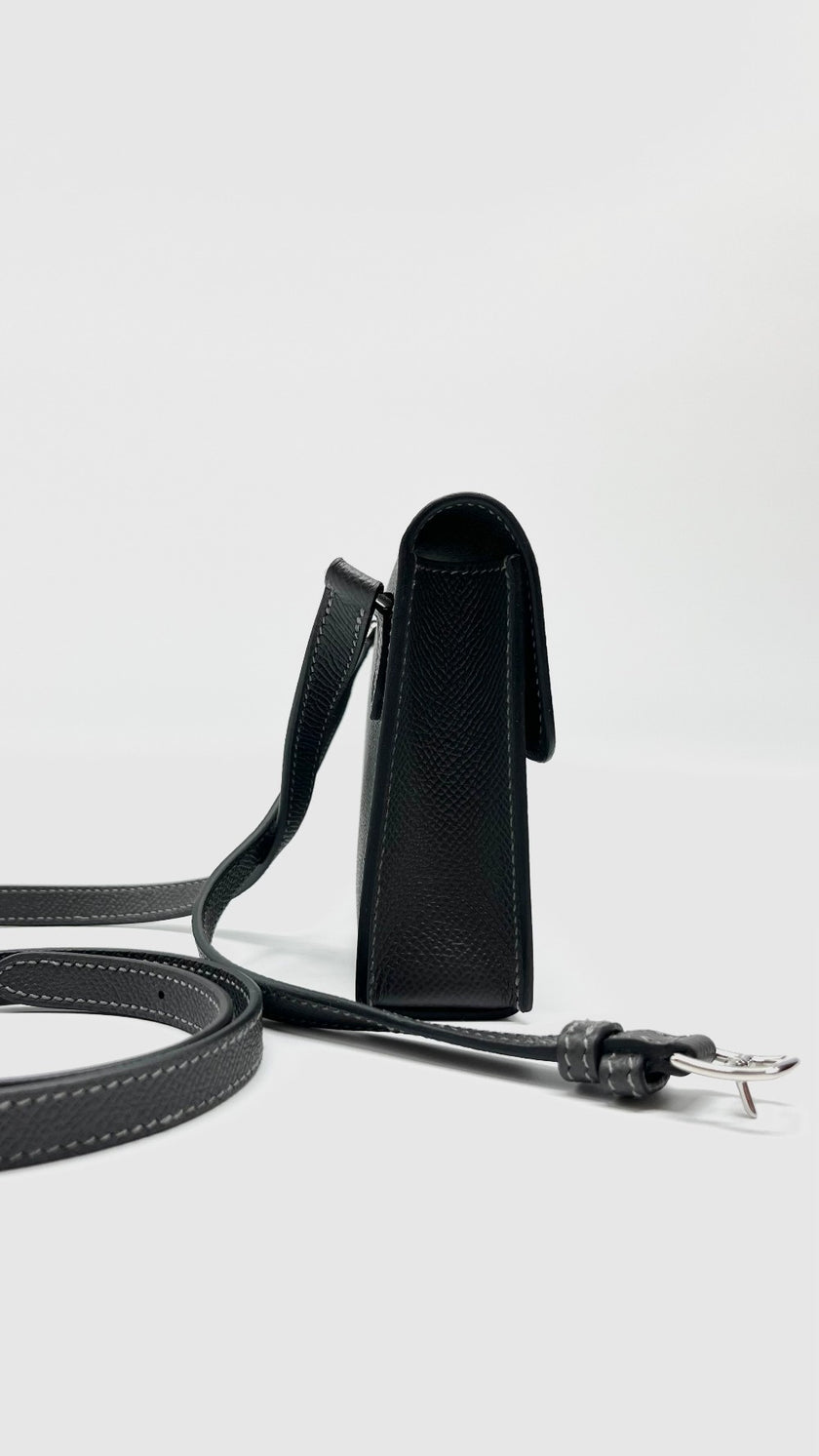 Brand New. Hermes Snap Wallet Epsom Gris Misty. WAM011UH|5040