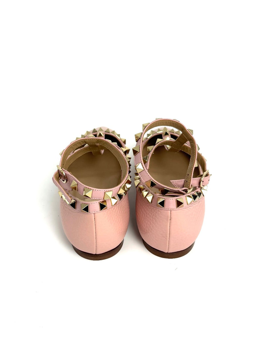 Brand New. Valentino Cage Flats Pink. 36.5|8395