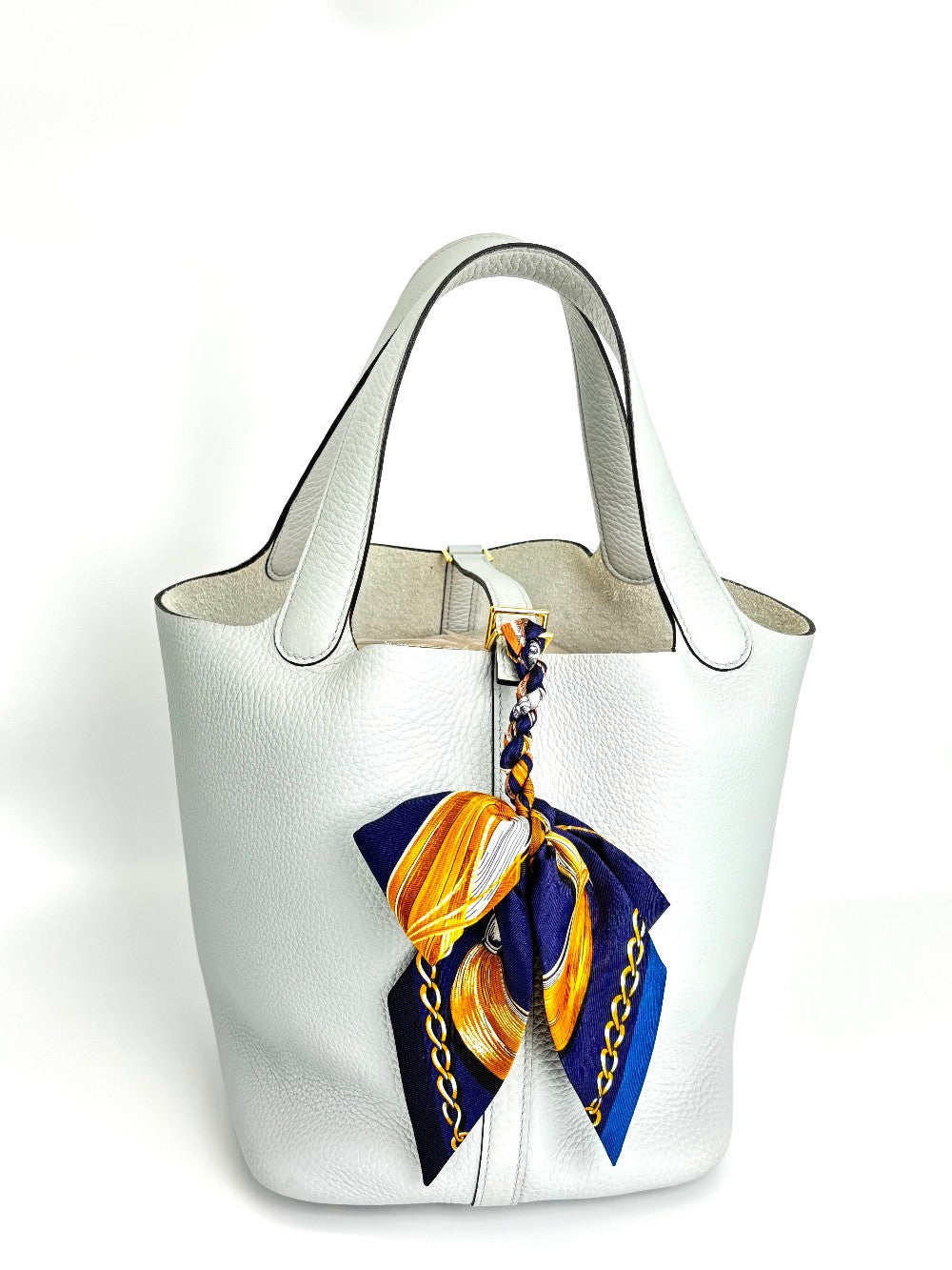 Like New. Hermes Picotin 22 Blue Perle. UOT004MW|3765