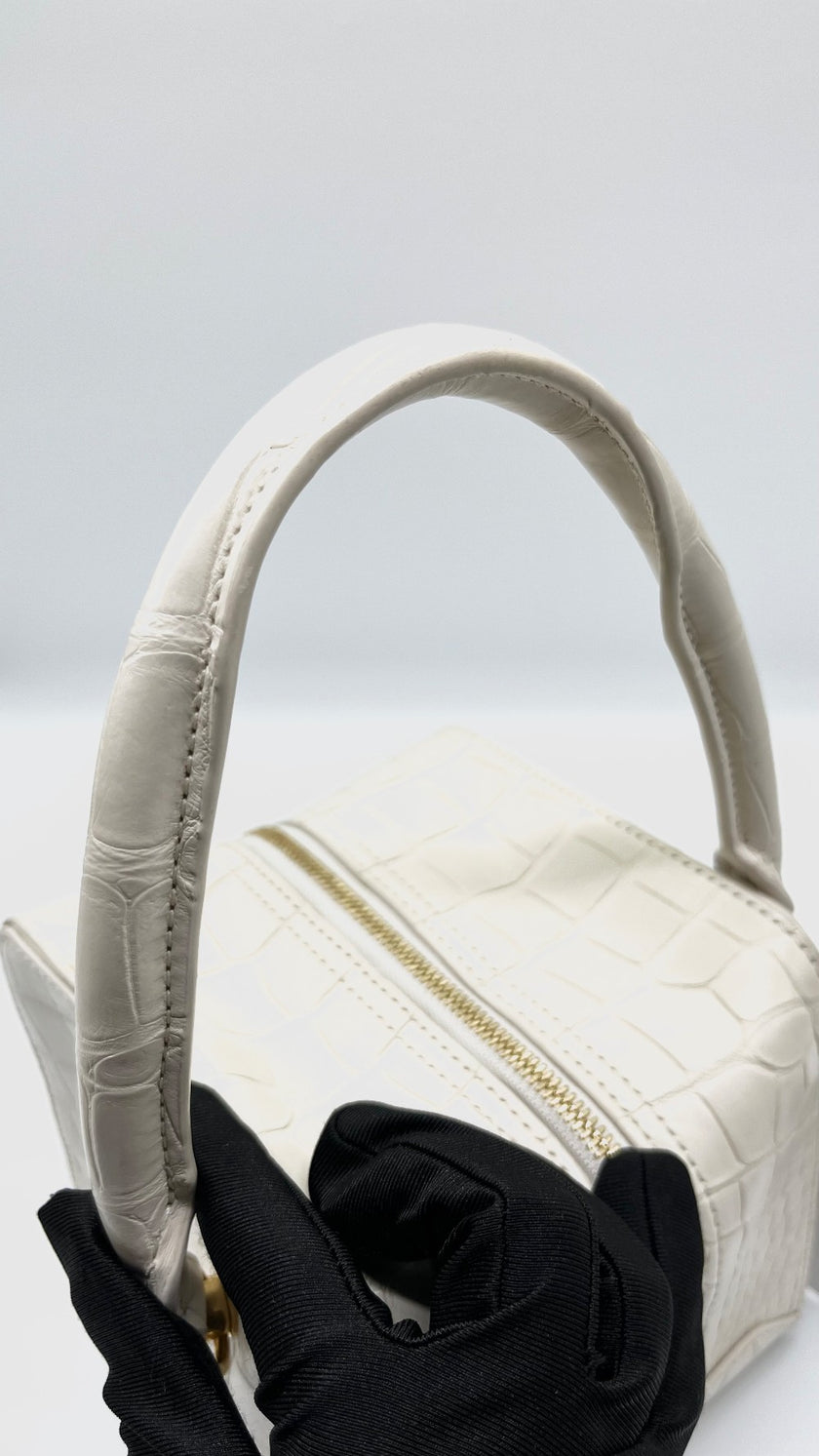 Brand New. LV Square Cube Croc White|5208