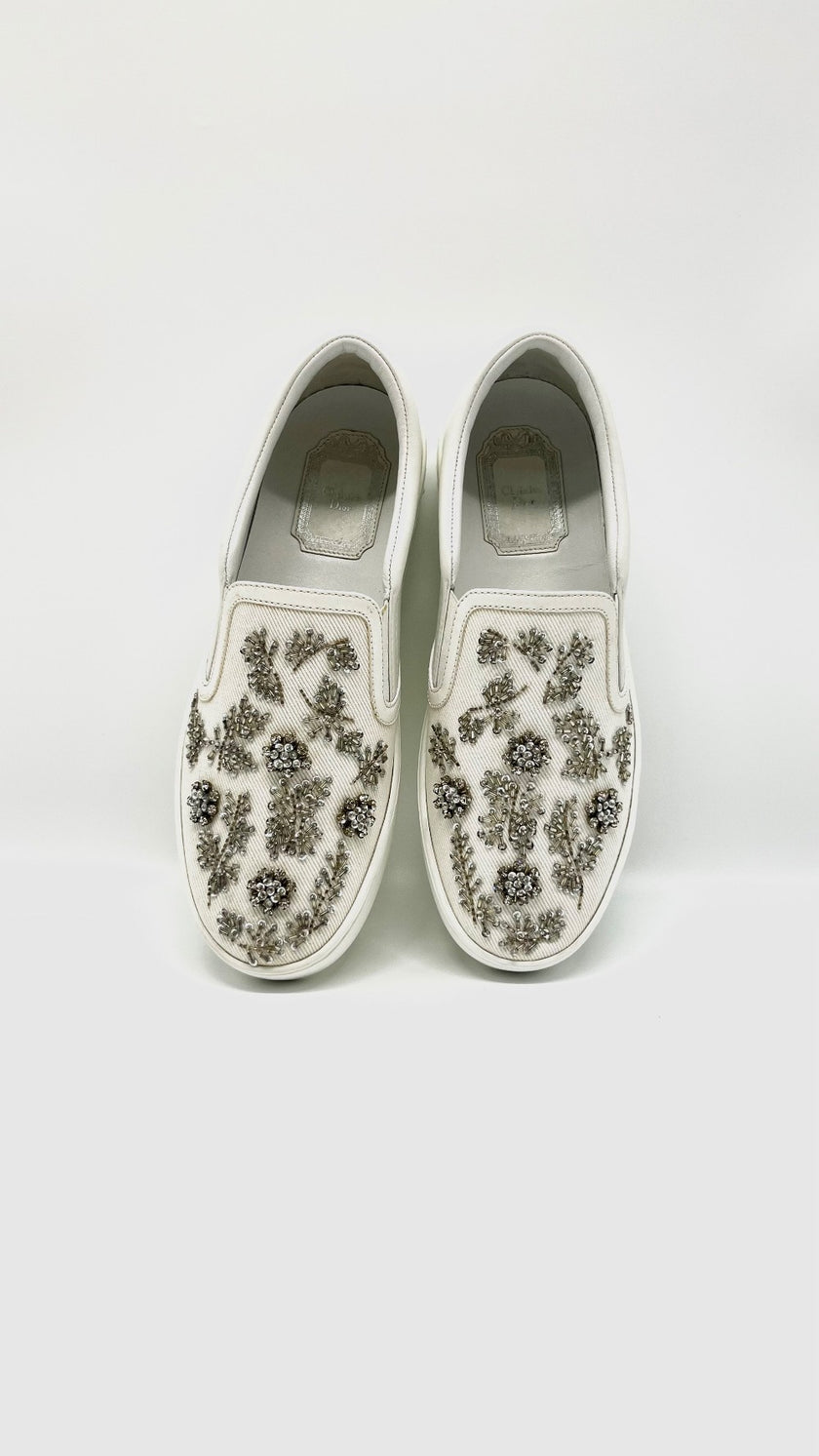 Brand New. Dior Slip On White. 37|7881