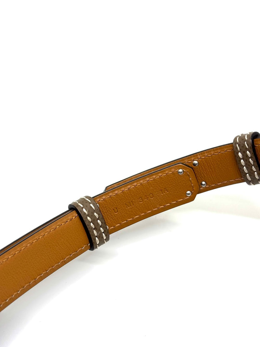 Brand New. Hermes Kelly Pocket Belt Etoupe PHW. UMI340IA|8890