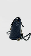 Preowned. Chanel CC Filigree Backpack Caviar Blue GHW. 26313130|16549