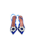 Brand New. Amina Muaddi Begum Heel Blue. 37|11676