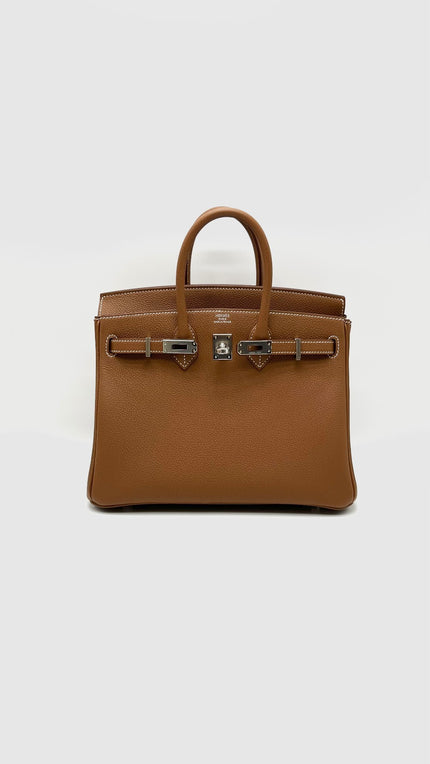 Brand New. Hermes Birkin 25 Gold Togo PHW. GTI969AZ|16641