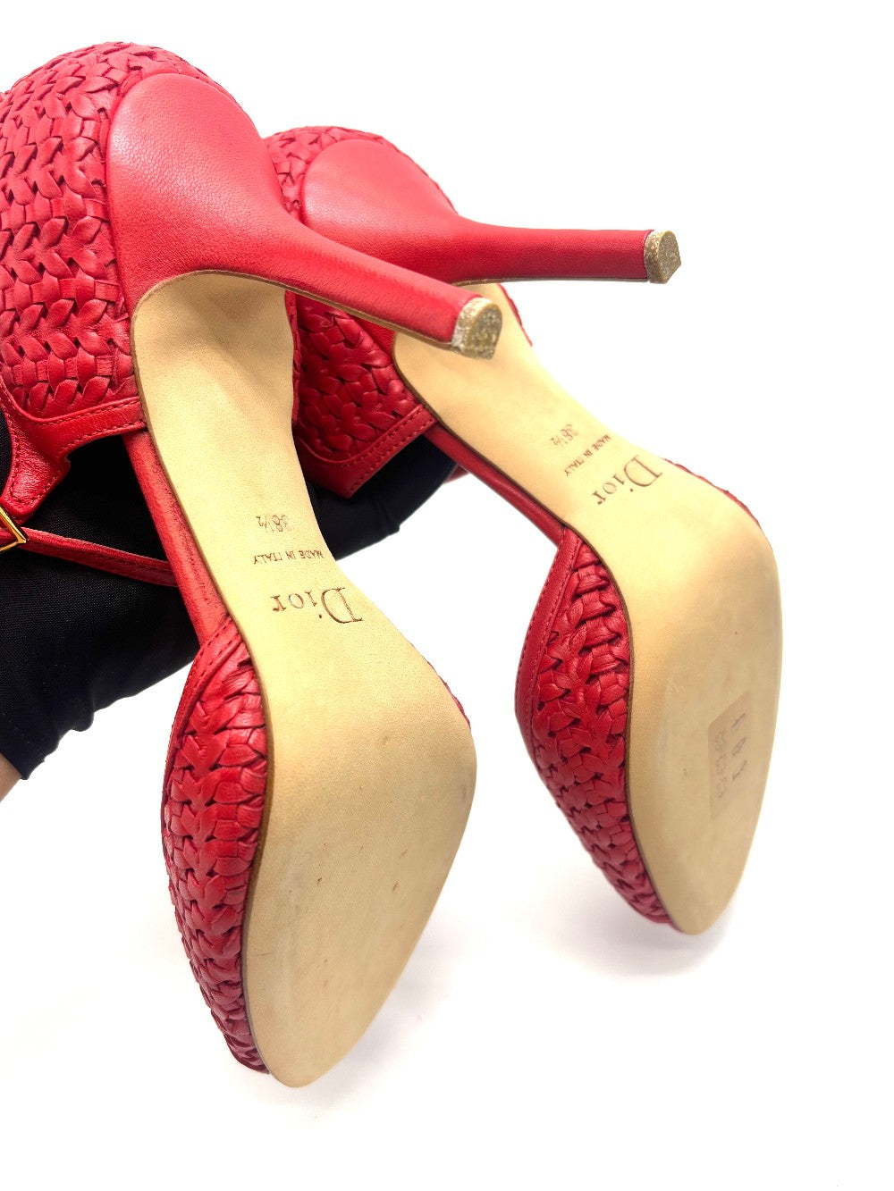 Unused. Dior Ankle Strap Sandals Rouge Moyen. 38 1/2|17842
