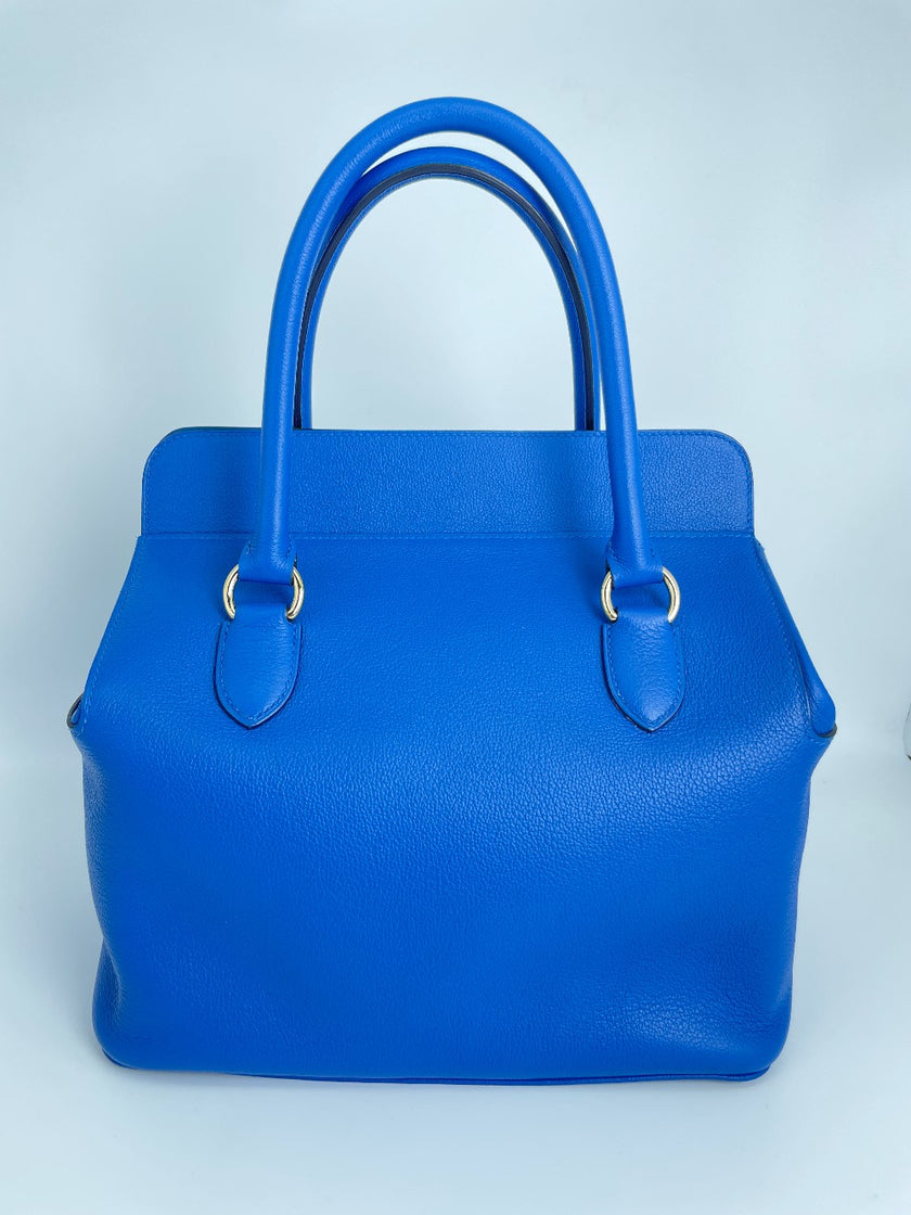 Preowned. Hermes Toolbox 26 Blue Zanzibar GHW. CBY011GN|3679