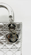 Preowned. Lady Dior Small Silver SHW. 29MA1108|16139