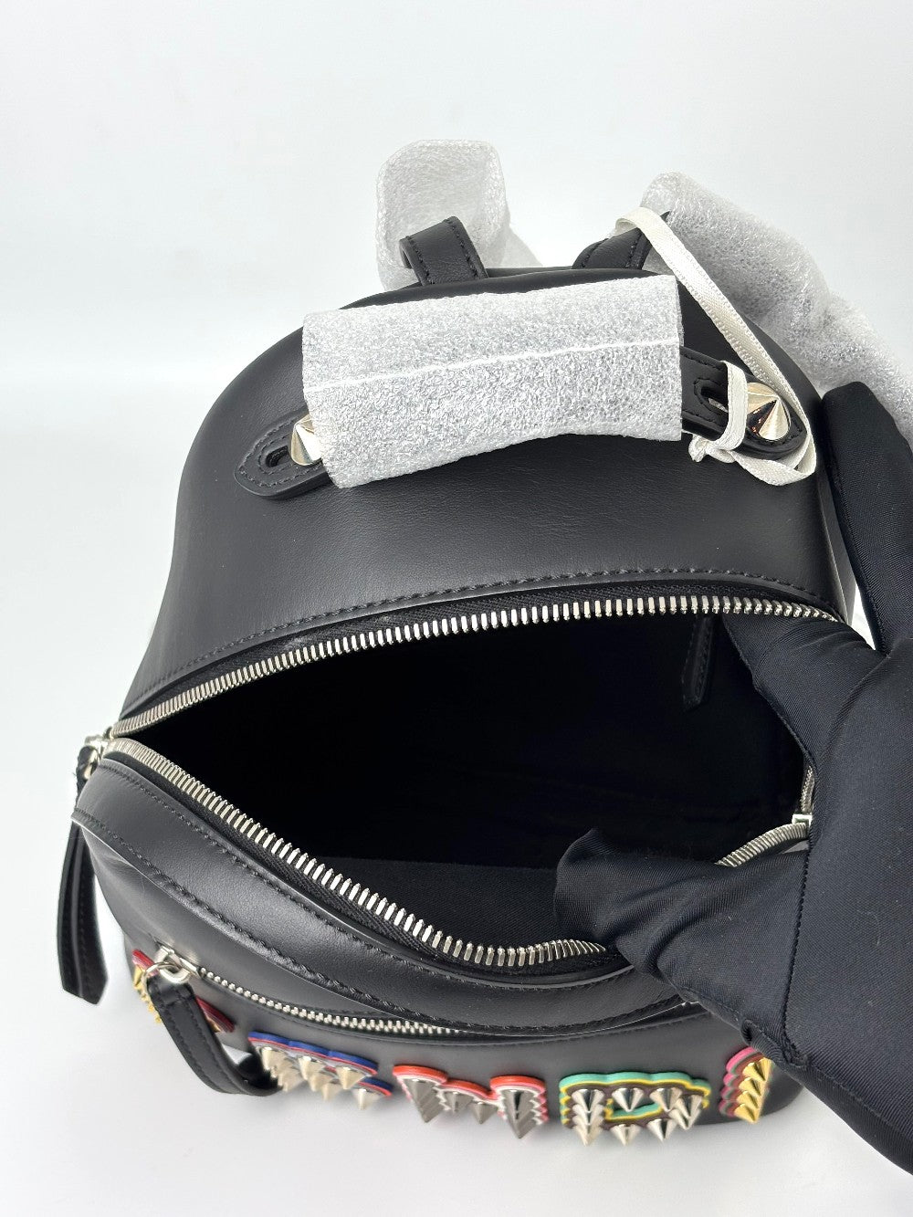 Brand New. Fendi Mini Back Pack Black Studded Logo|6176