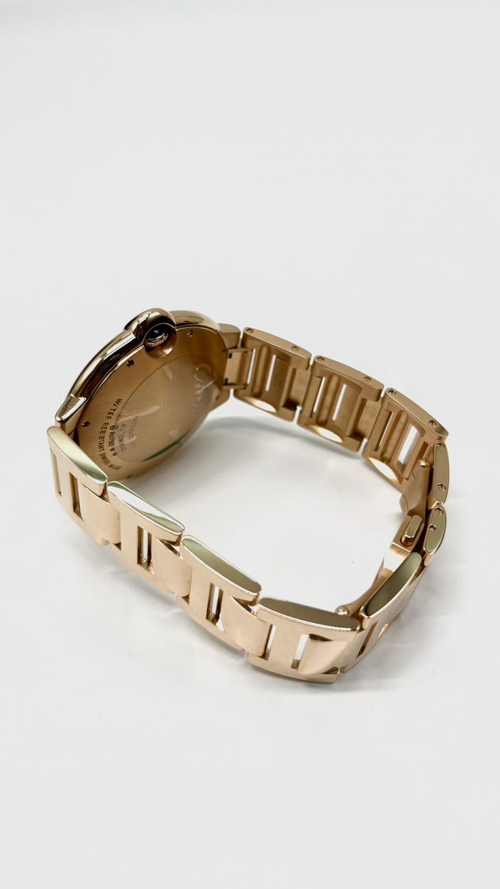 Preowned. Cartier Ballon Bleu Blue Dial Full RG 2023 9 lINKS|11510