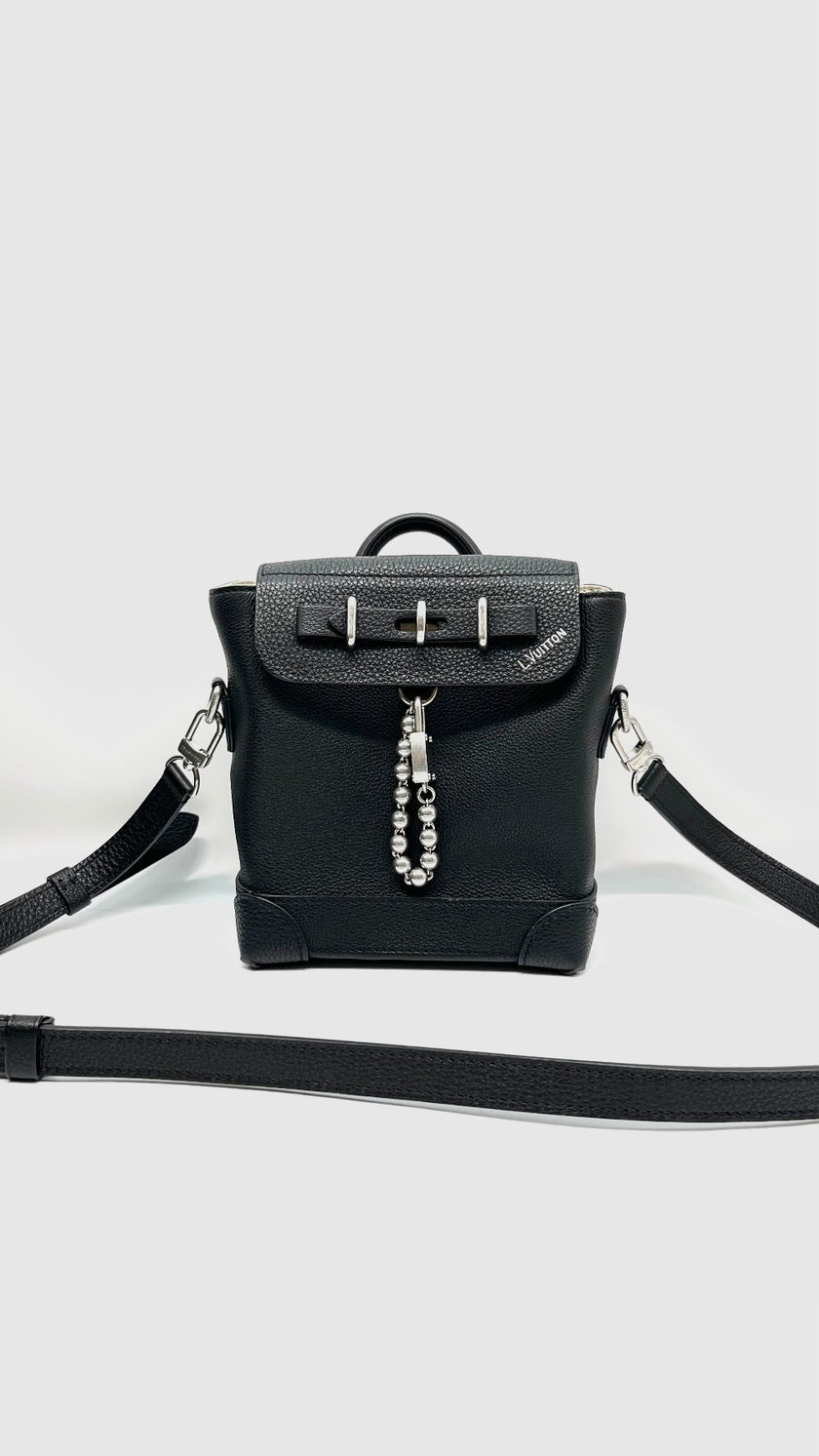 Unused. LV Steamer 15 Black Calfskin SHW. MCHIP|10838