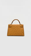 Brand New. Hermes Mini Kelly Ostrich Cognac GHW. BHT207AS|15350