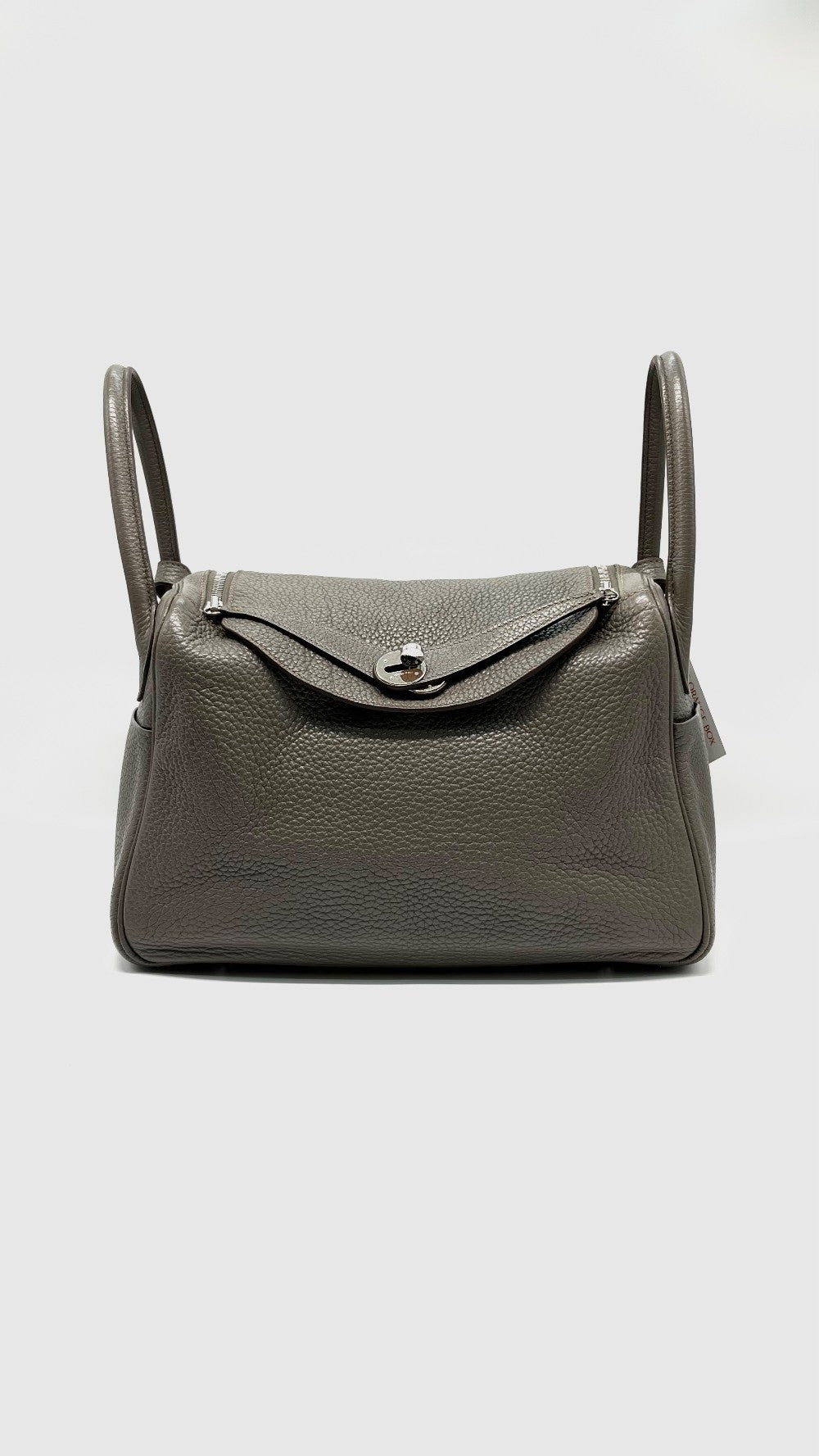 Preowned. Hermes Lindy 30 Etain Clemence PHW. R Square C028|9314