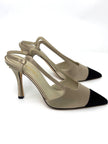 Preowned. Chanel Sling Back Satin. 38|6475