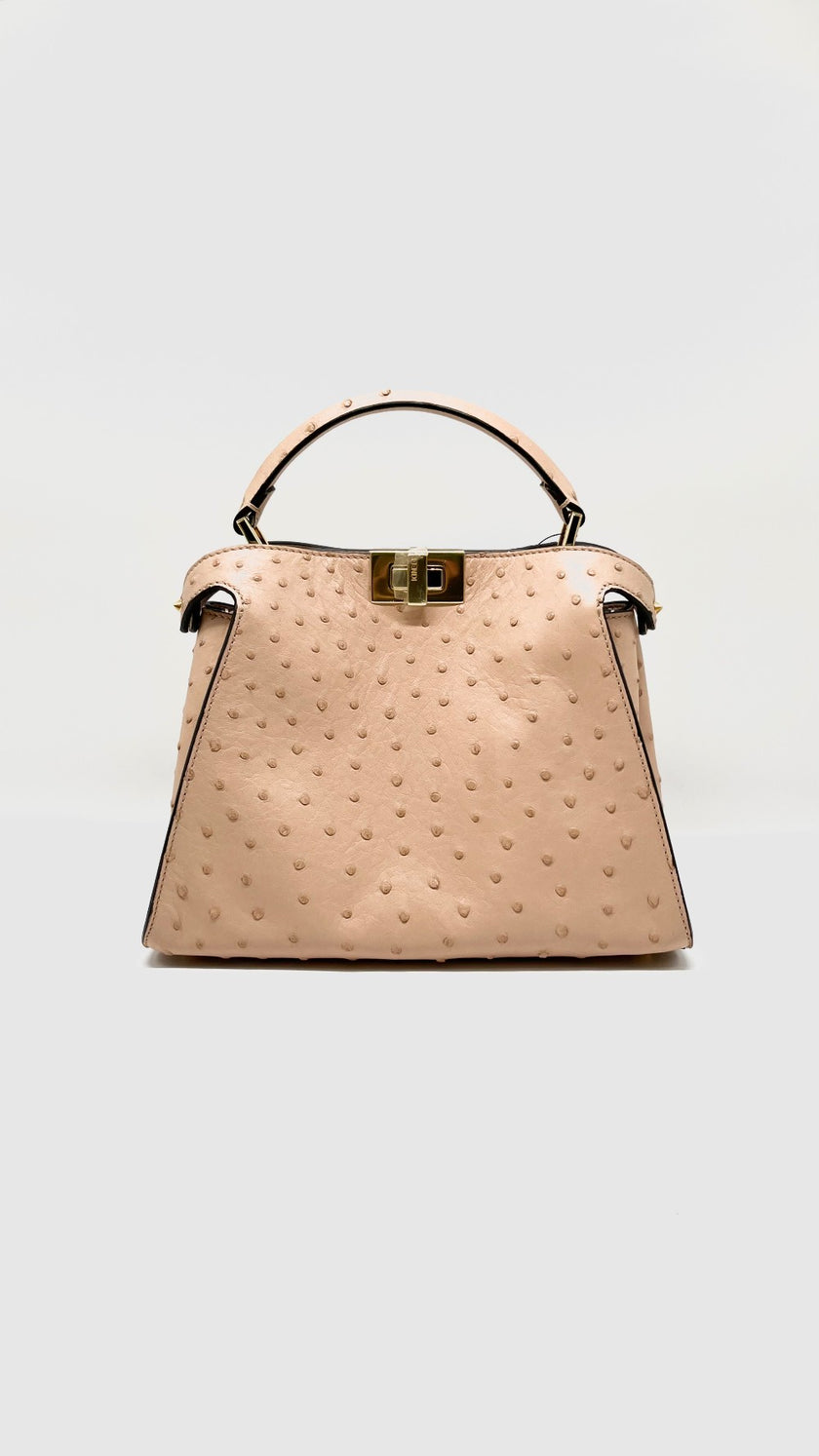 Brand New. Fendi Peekaboo Small Ostrich Pink|7840
