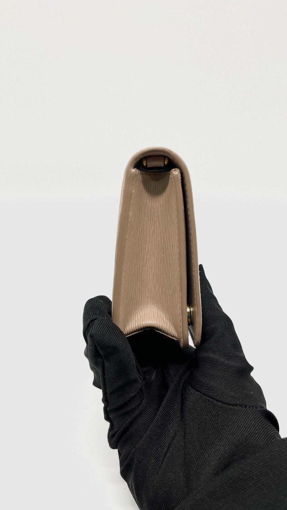 Preowned. Prada 1BP021 Cipria Beige Vitello Move Leather Chain Wallet Crossbody Bag GHW|11251