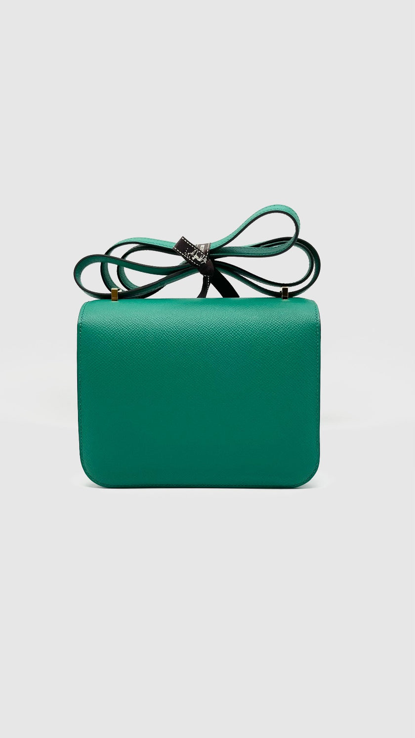Brand New. Hermes Constance 18 MIni Vert Jade Epsom GHW. UPN 809 MC|7790