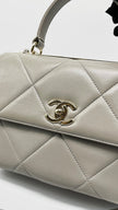 Preowned. Chanel Trendy Small Gray Lambskin GHW. 28739111|8290