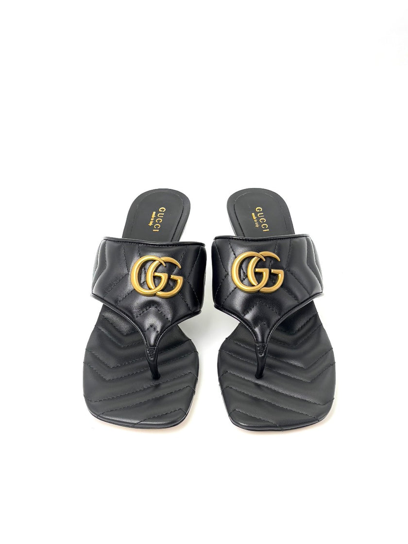 Brand New. Gucci GG Quilted Sandals Black. 38|7505