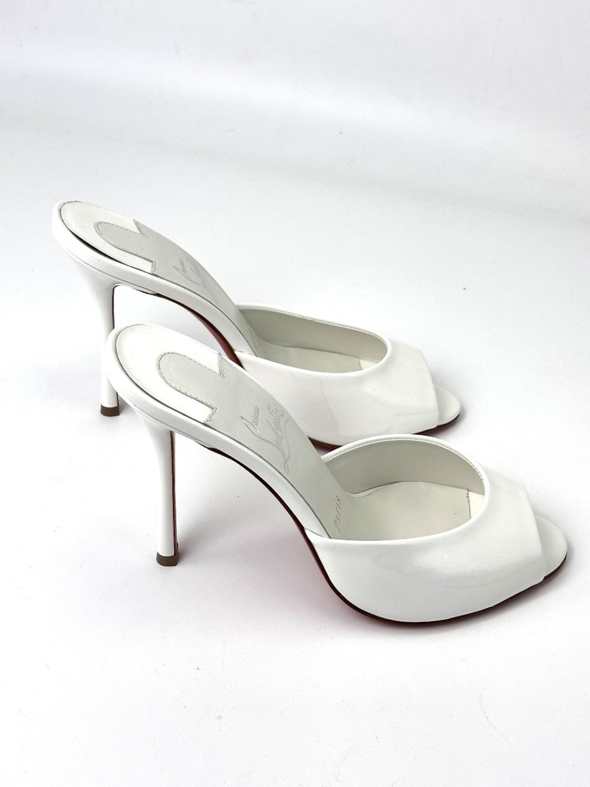 Brand New. Christian Louboutin Miss Z Mule White Patent. 36|7253