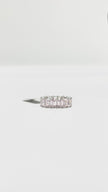 Brand New. HK Setting Eternity Nano Pink Emerald Cut Ring 14K WG|13500