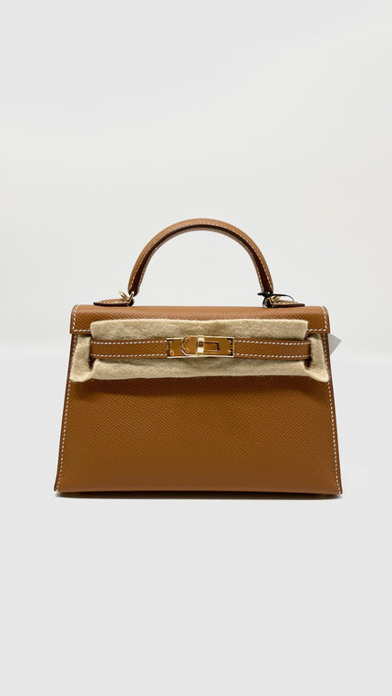 Brand New. Hermes Mini Kelly Gold Sellier GHW. KSN272GN|4935