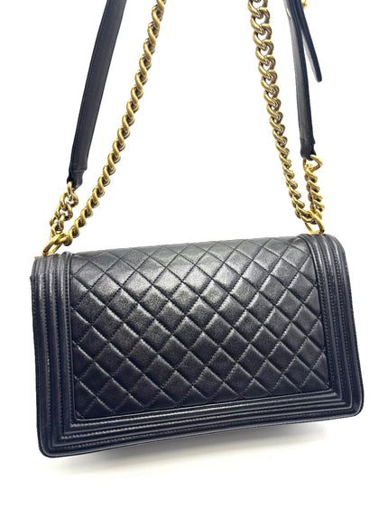 Preowned. Chanel Leboy New Medium Black Lambskin GHW. 21698415|17070