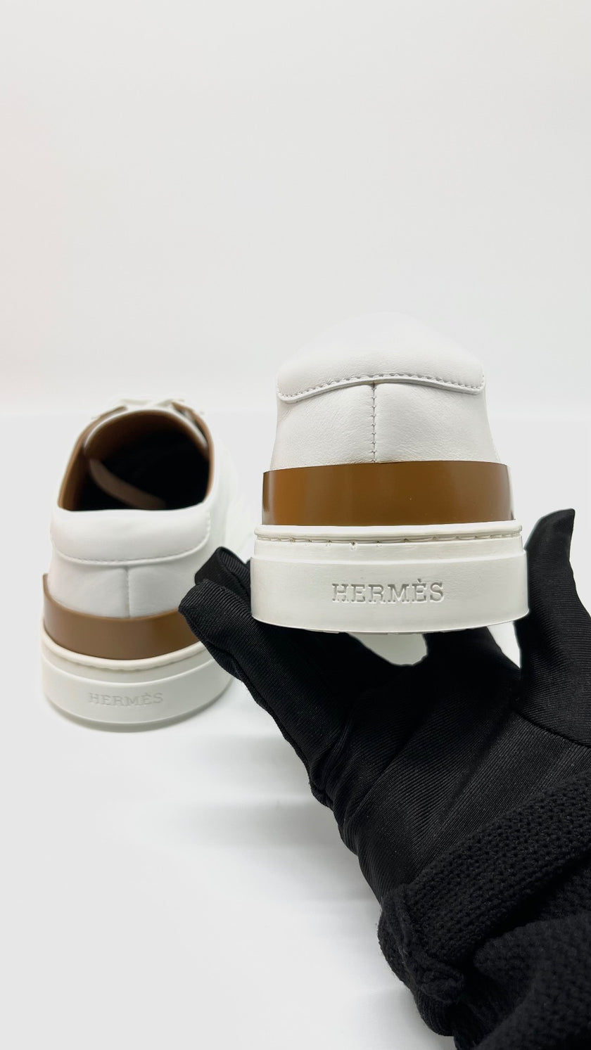 Brand New. Hermes Deep Sneakers White. 38|6931