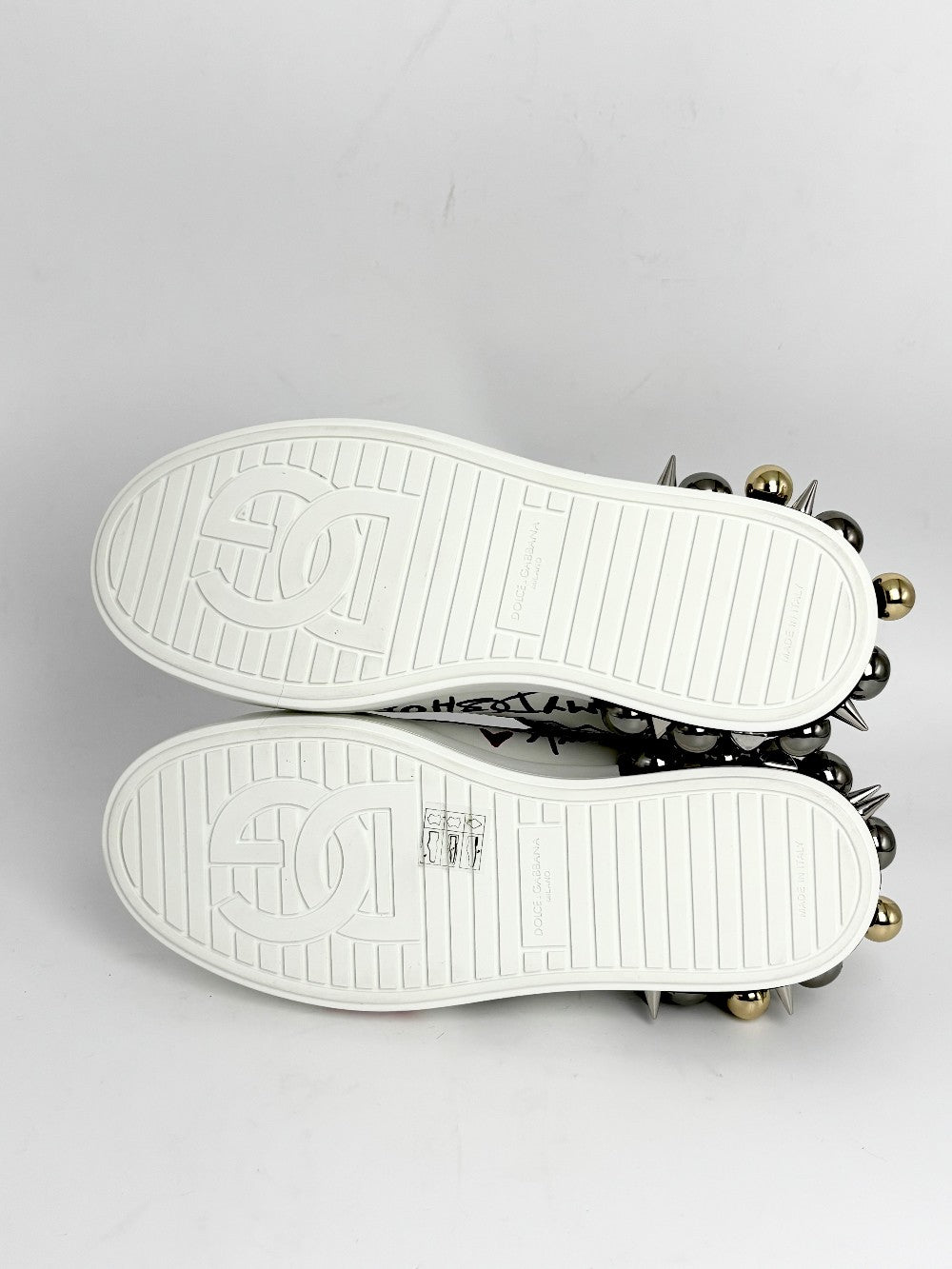 Brand New. Dolce & Gabbana Portifino w/ Patch White Sneakers. 36.5|12890